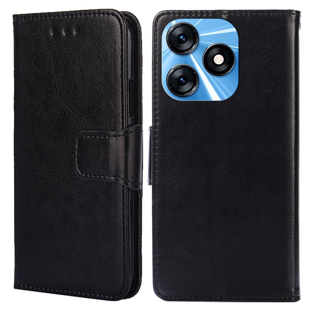 For Tecno Spark 10 4G PU Leather Wallet Phone Case Protective Cover with Stand