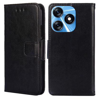For Tecno Spark 10 4G PU Leather Wallet Phone Case Protective Cover with Stand