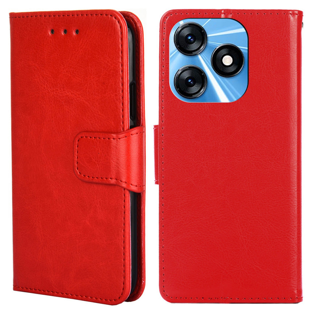 For Tecno Spark 10 4G PU Leather Wallet Phone Case Protective Cover with Stand