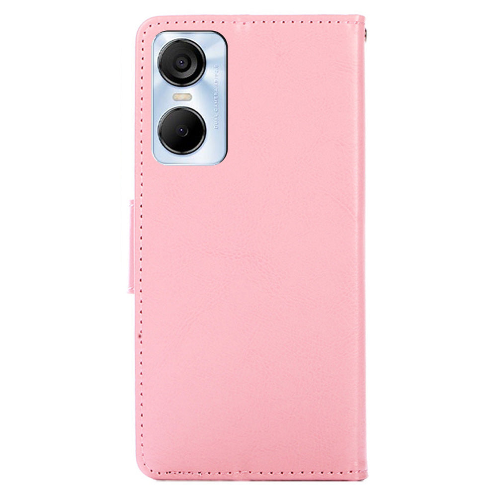 For Tecno Pop 6 Pro 4G Leather Stand Phone Case Full Protection Wallet Cover