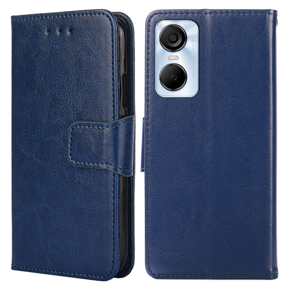 For Tecno Pop 6 Pro 4G Leather Stand Phone Case Full Protection Wallet Cover