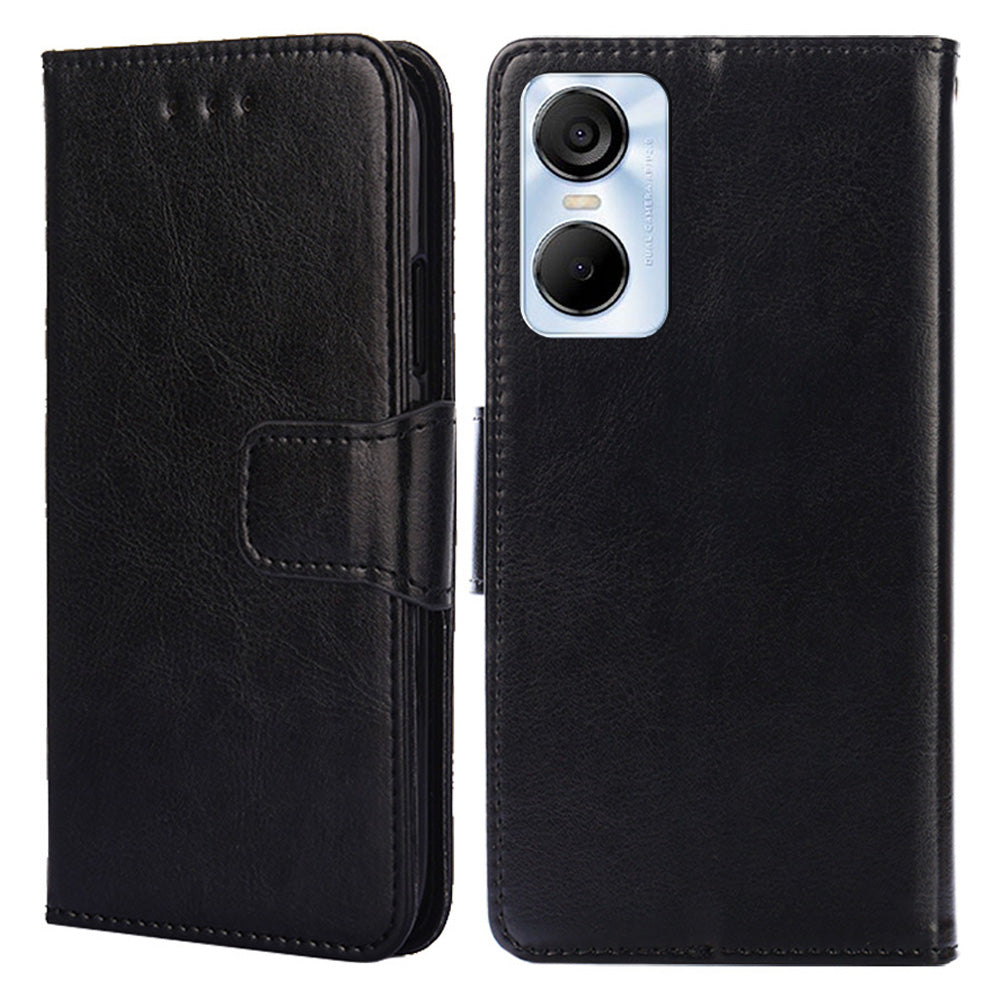 For Tecno Pop 6 Pro 4G Leather Stand Phone Case Full Protection Wallet Cover
