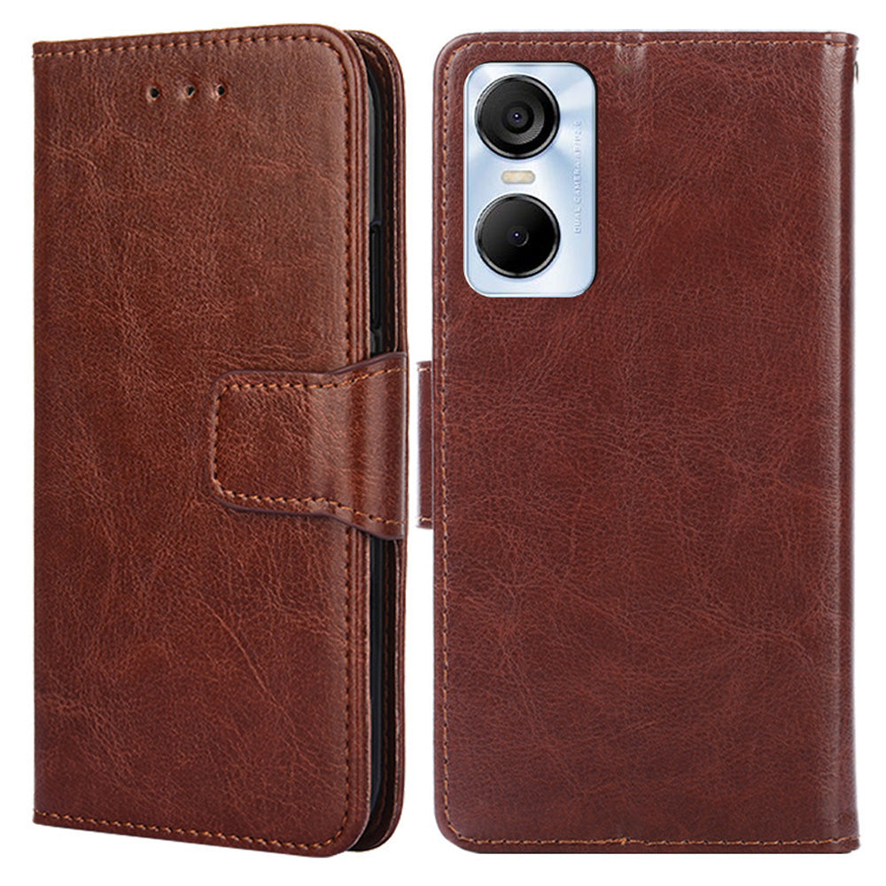 For Tecno Pop 6 Pro 4G Leather Stand Phone Case Full Protection Wallet Cover