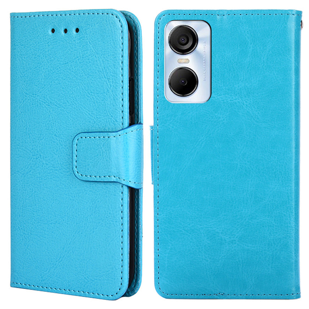 For Tecno Pop 6 Pro 4G Leather Stand Phone Case Full Protection Wallet Cover