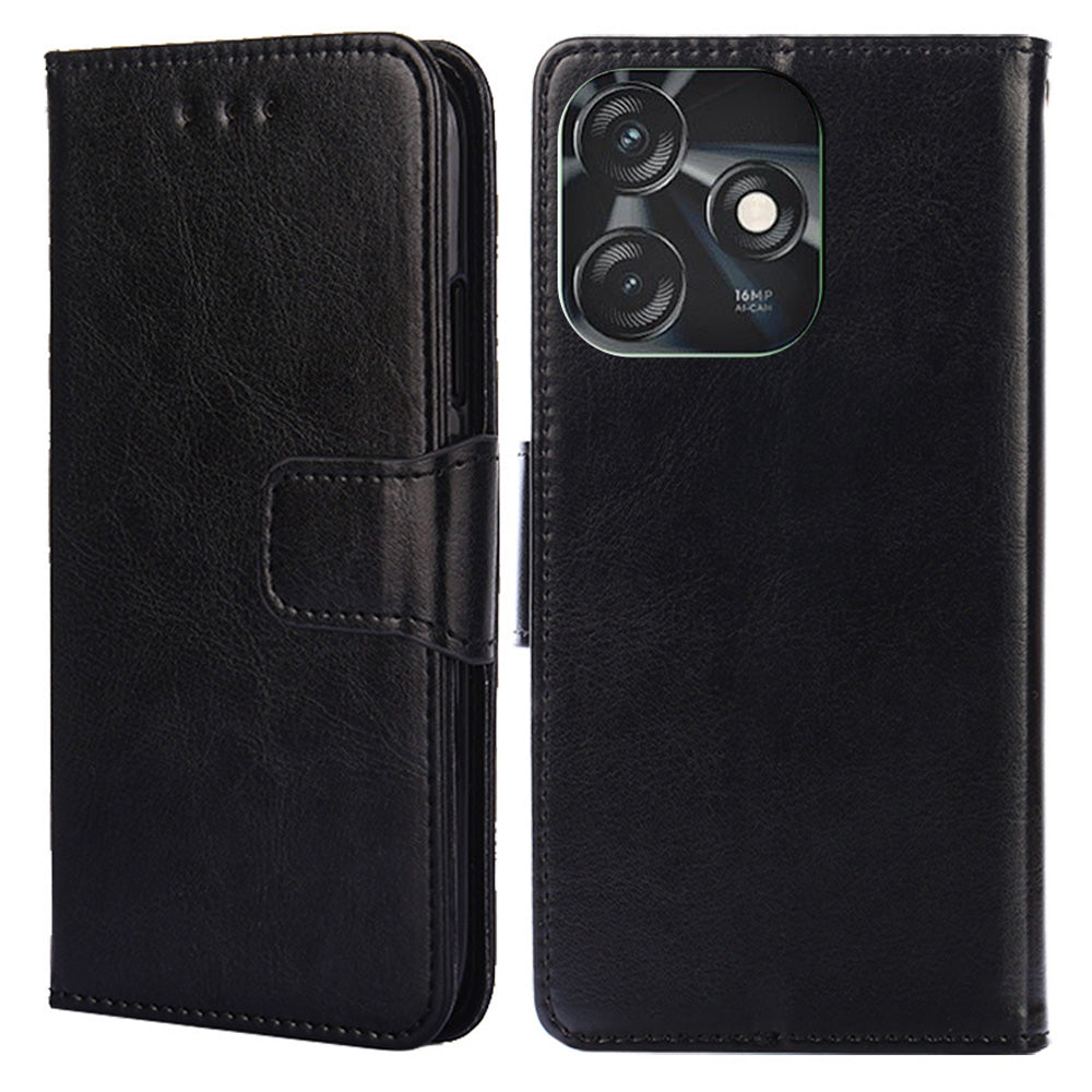 Anti-Drop Cover for Tecno Spark 10C 4G , PU Leather Phone Wallet Case with Stand