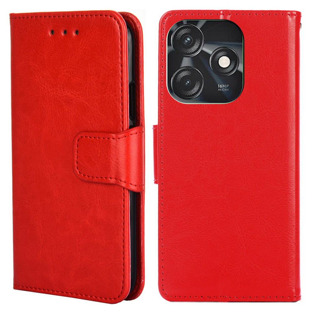 Anti-Drop Cover for Tecno Spark 10C 4G , PU Leather Phone Wallet Case with Stand