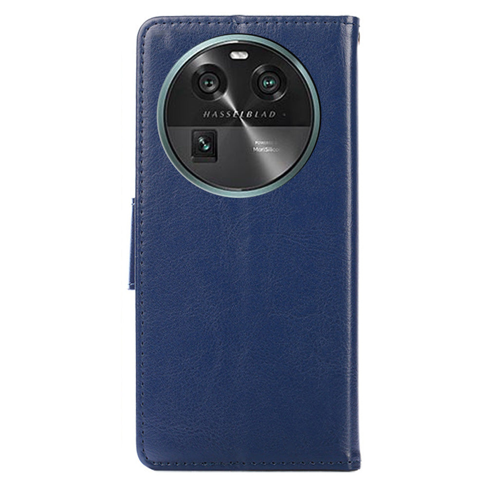 Shockproof Case for Oppo Find X6 Leather Flip Cover Anti-Drop Wallet Phone Case with Stand