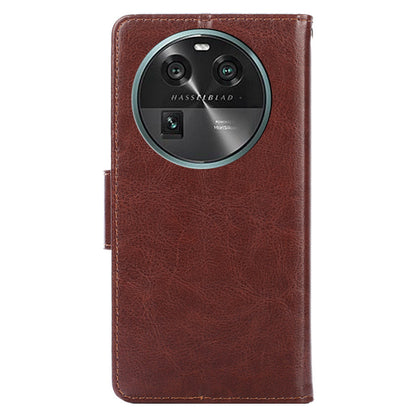 Shockproof Case for Oppo Find X6 Leather Flip Cover Anti-Drop Wallet Phone Case with Stand