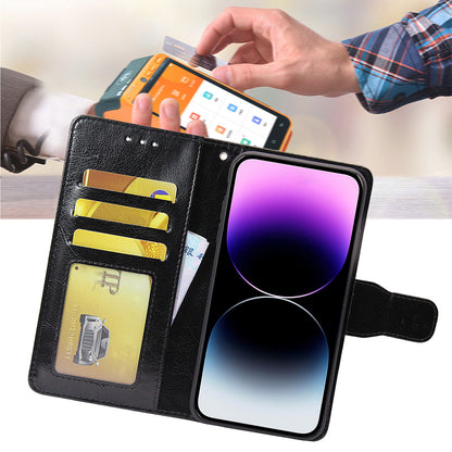Shockproof Case for Oppo Find X6 Leather Flip Cover Anti-Drop Wallet Phone Case with Stand