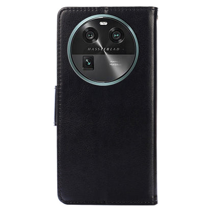 Shockproof Case for Oppo Find X6 Leather Flip Cover Anti-Drop Wallet Phone Case with Stand