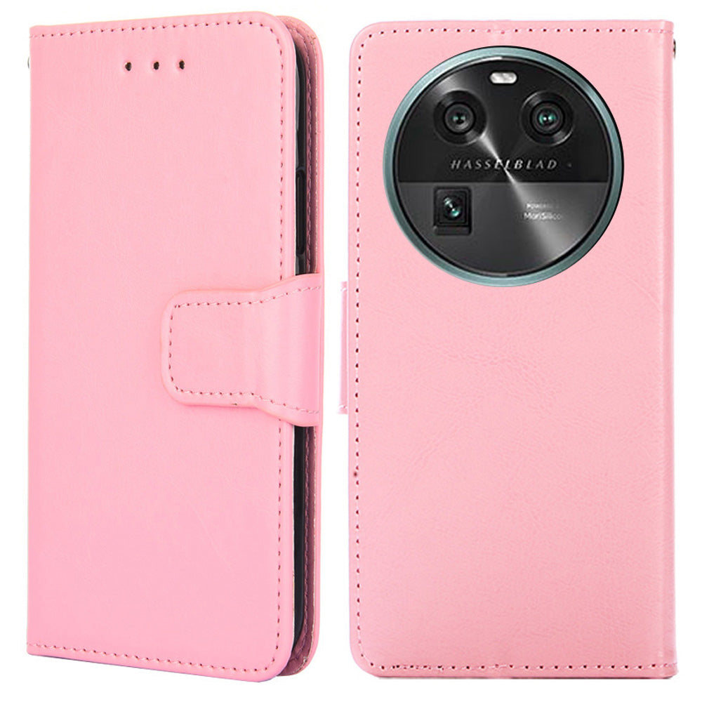 Shockproof Case for Oppo Find X6 Leather Flip Cover Anti-Drop Wallet Phone Case with Stand
