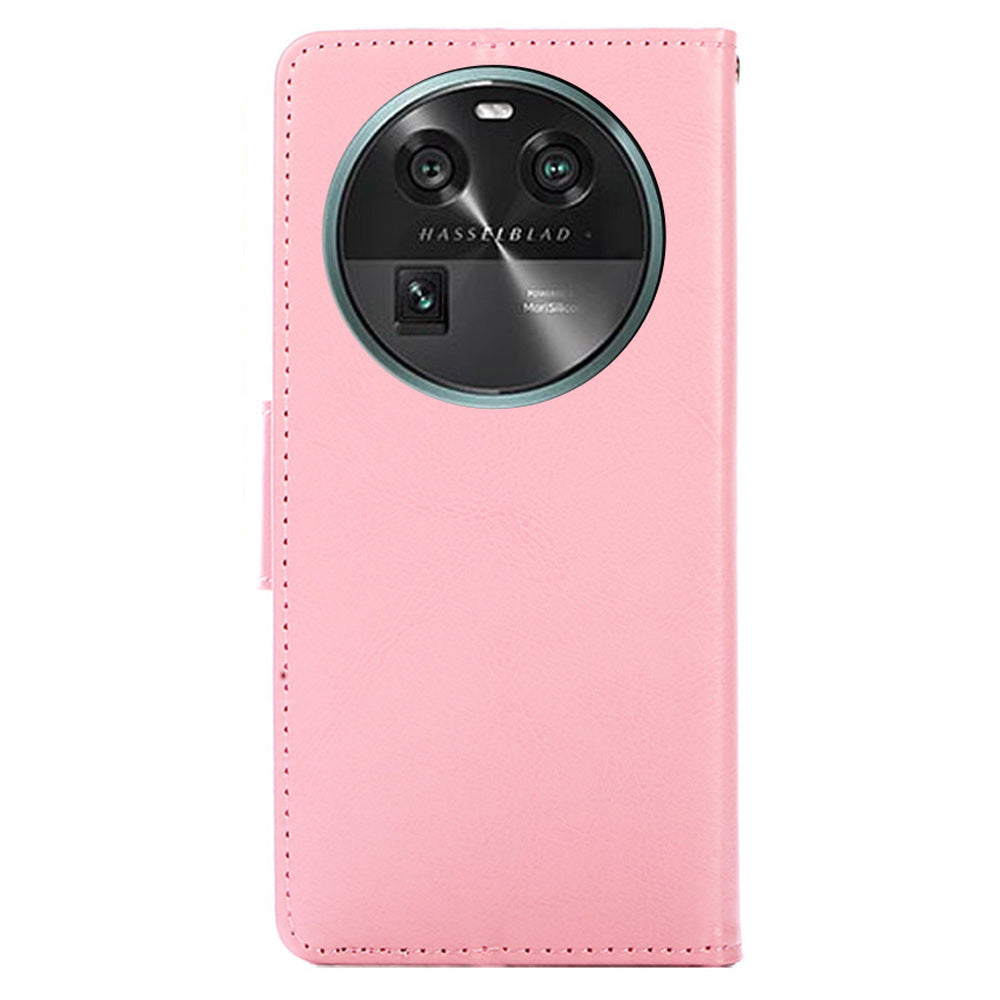 Shockproof Case for Oppo Find X6 Leather Flip Cover Anti-Drop Wallet Phone Case with Stand