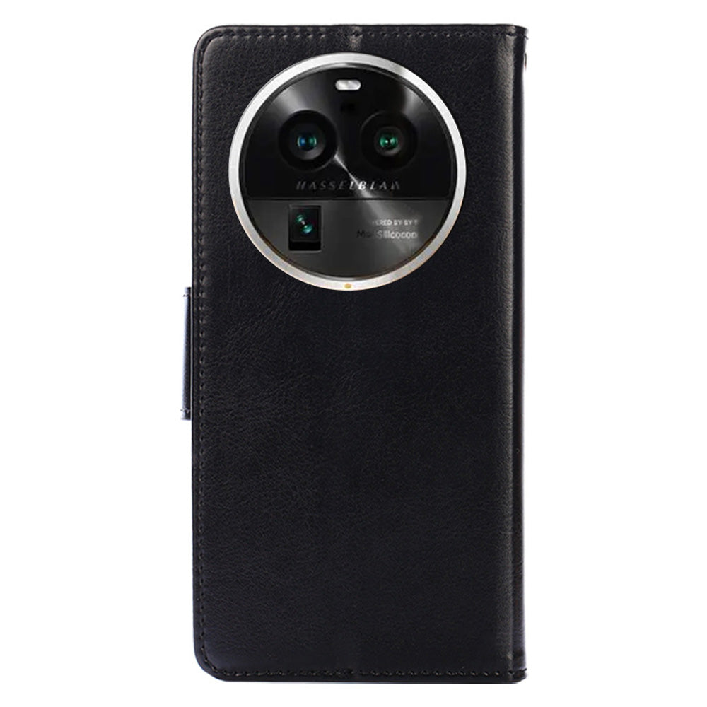 Protective Case for Oppo Find X6 Pro Leather Flip Phone Shell Anti-Fall Wallet Phone Case with Stand