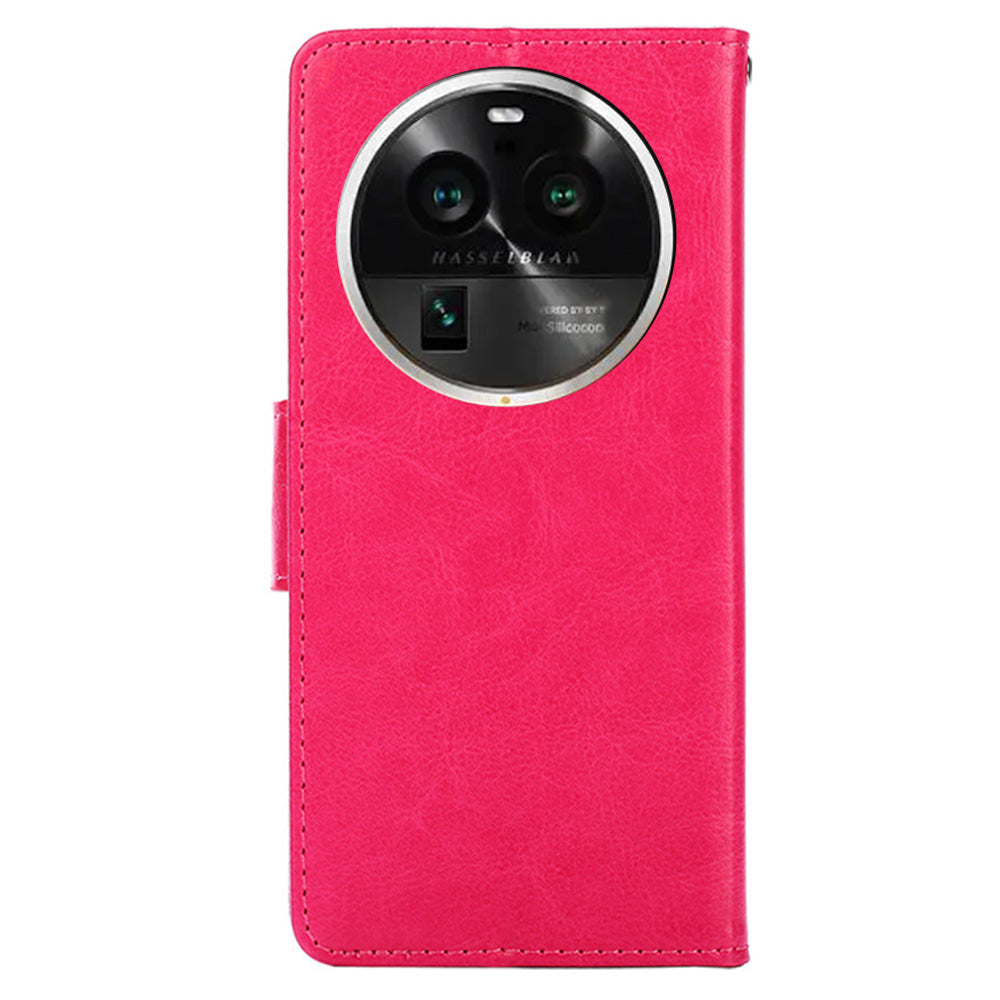 Protective Case for Oppo Find X6 Pro Leather Flip Phone Shell Anti-Fall Wallet Phone Case with Stand