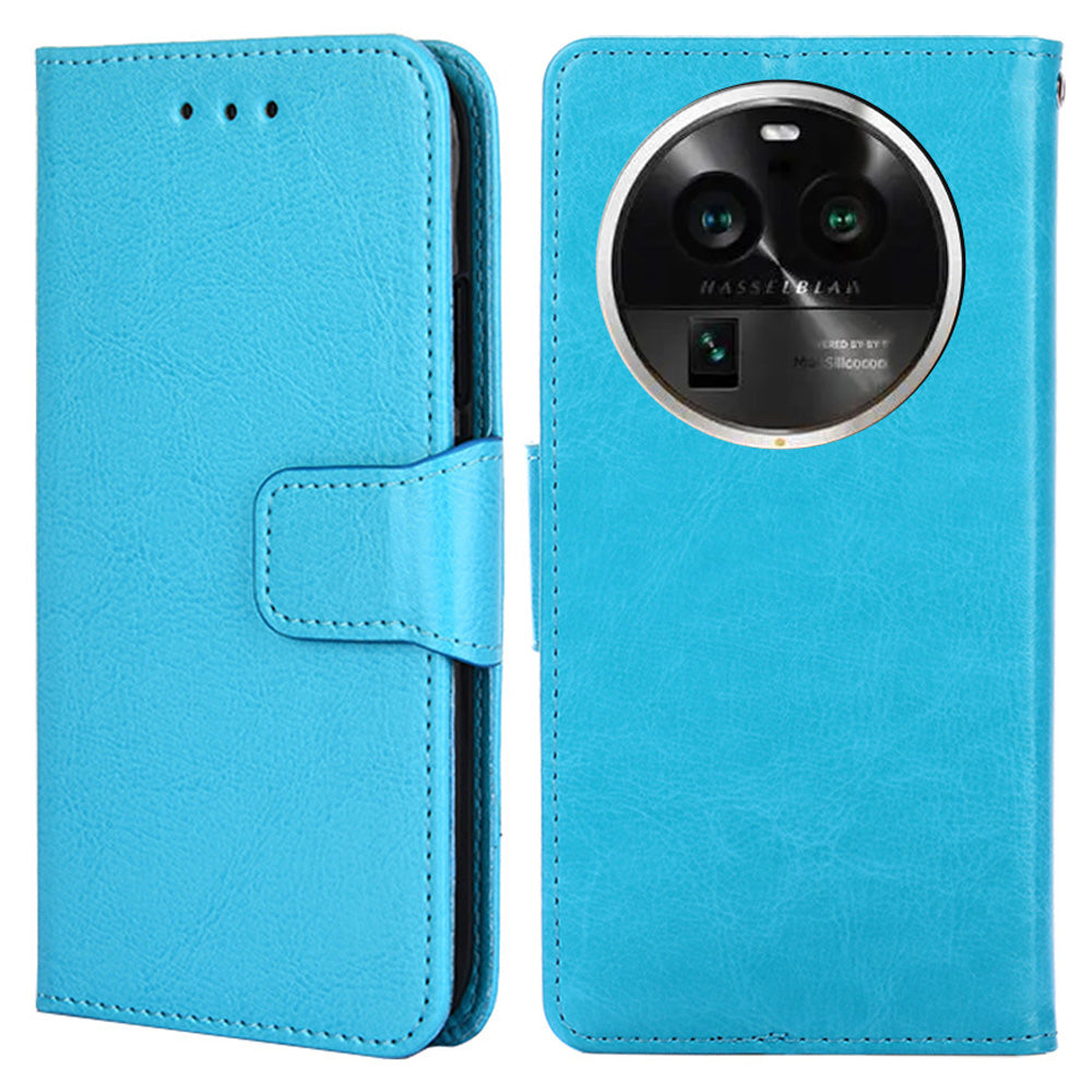 Protective Case for Oppo Find X6 Pro Leather Flip Phone Shell Anti-Fall Wallet Phone Case with Stand