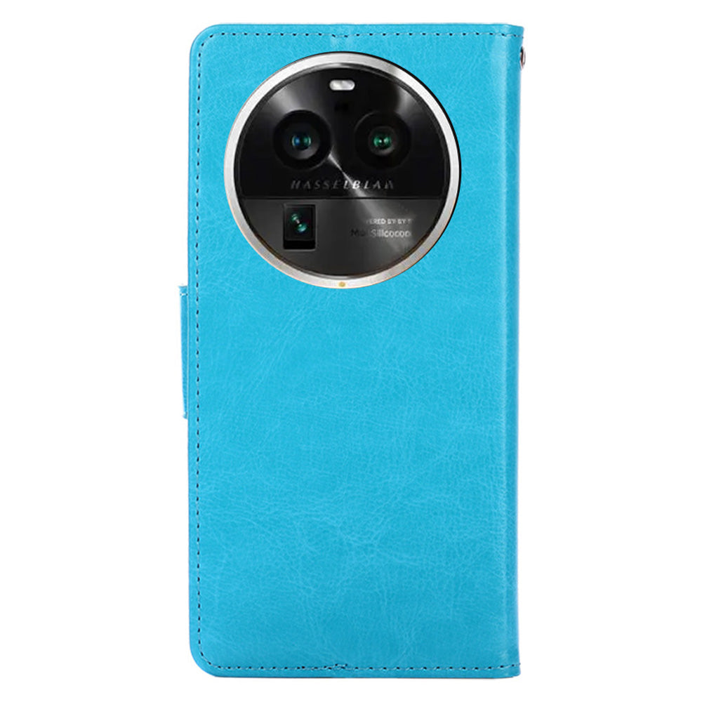 Protective Case for Oppo Find X6 Pro Leather Flip Phone Shell Anti-Fall Wallet Phone Case with Stand