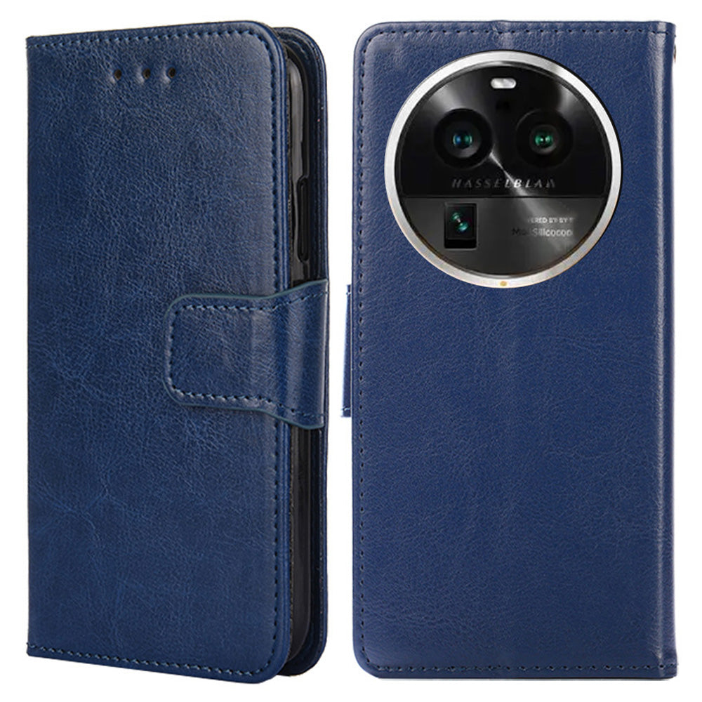 Protective Case for Oppo Find X6 Pro Leather Flip Phone Shell Anti-Fall Wallet Phone Case with Stand