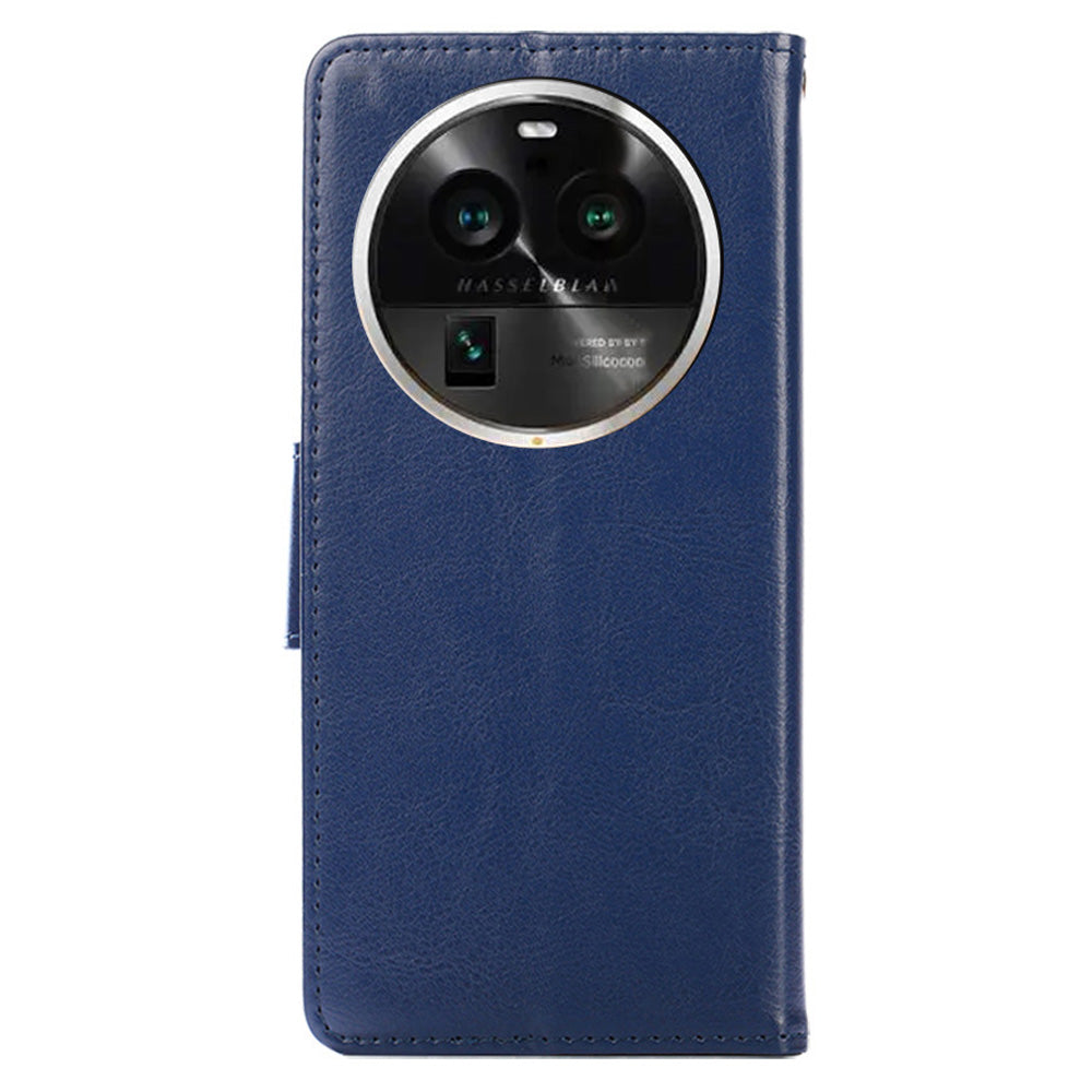 Protective Case for Oppo Find X6 Pro Leather Flip Phone Shell Anti-Fall Wallet Phone Case with Stand