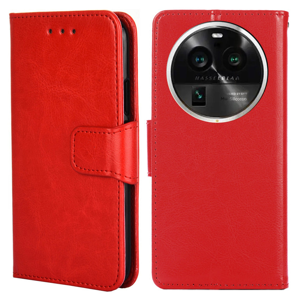 Protective Case for Oppo Find X6 Pro Leather Flip Phone Shell Anti-Fall Wallet Phone Case with Stand