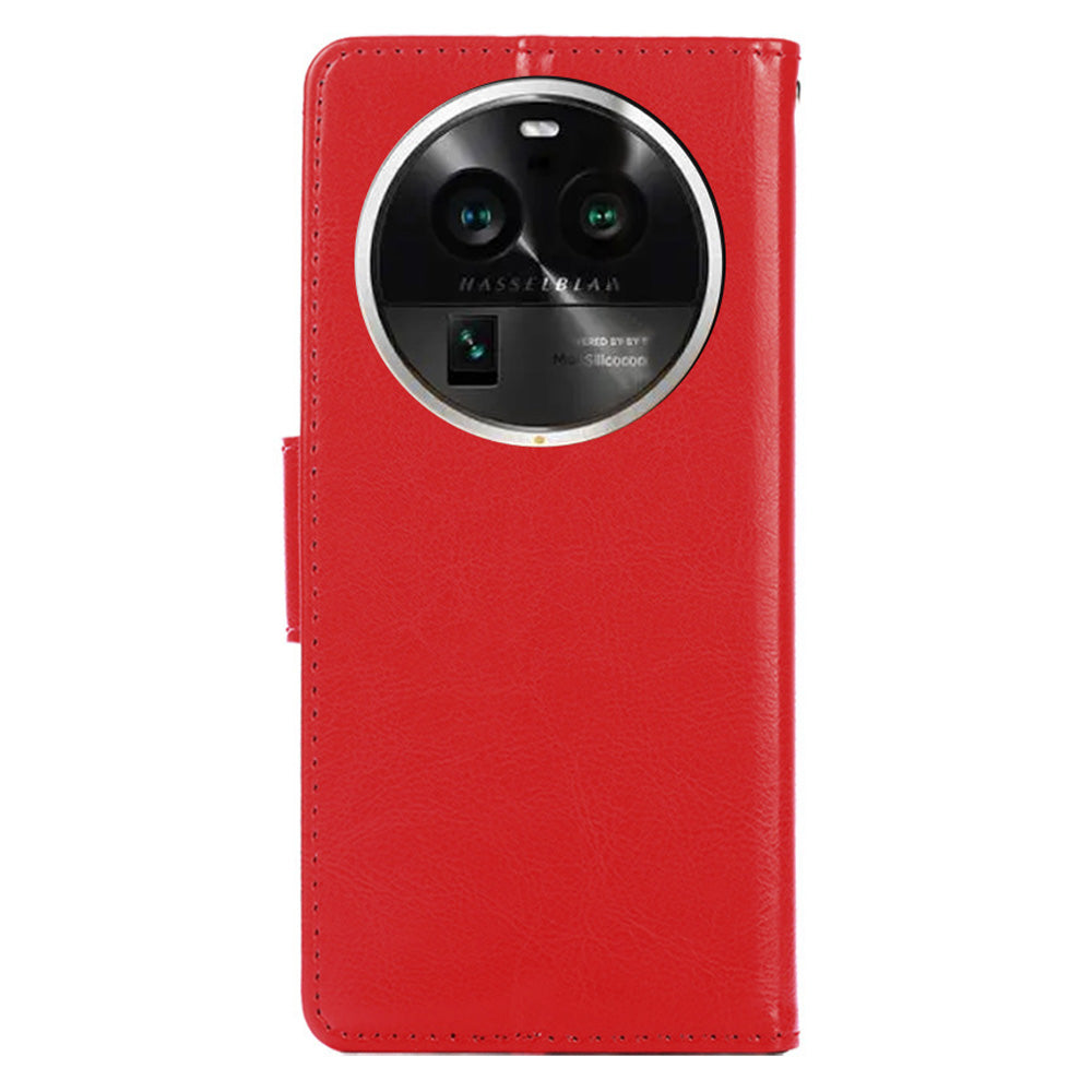 Protective Case for Oppo Find X6 Pro Leather Flip Phone Shell Anti-Fall Wallet Phone Case with Stand