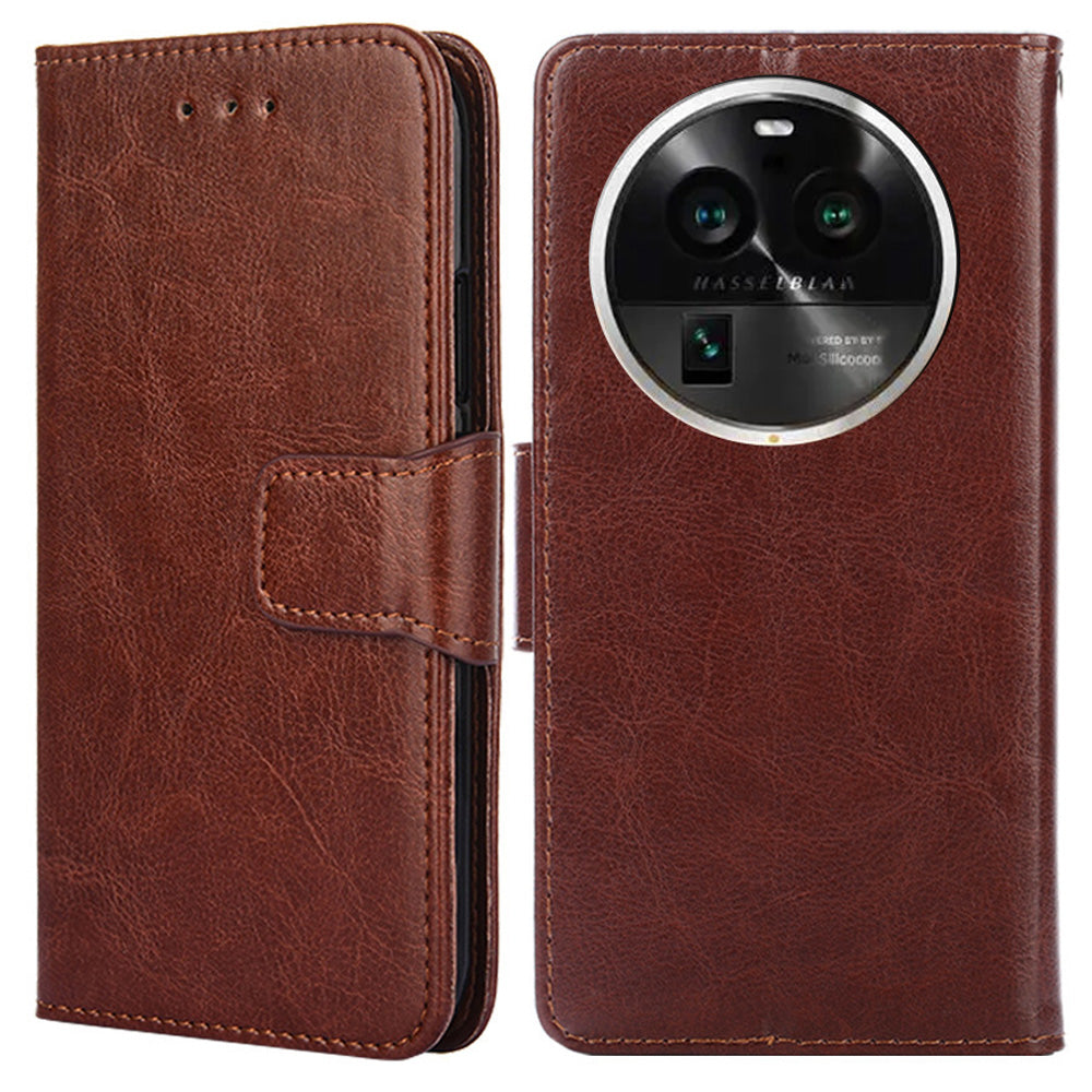 Protective Case for Oppo Find X6 Pro Leather Flip Phone Shell Anti-Fall Wallet Phone Case with Stand