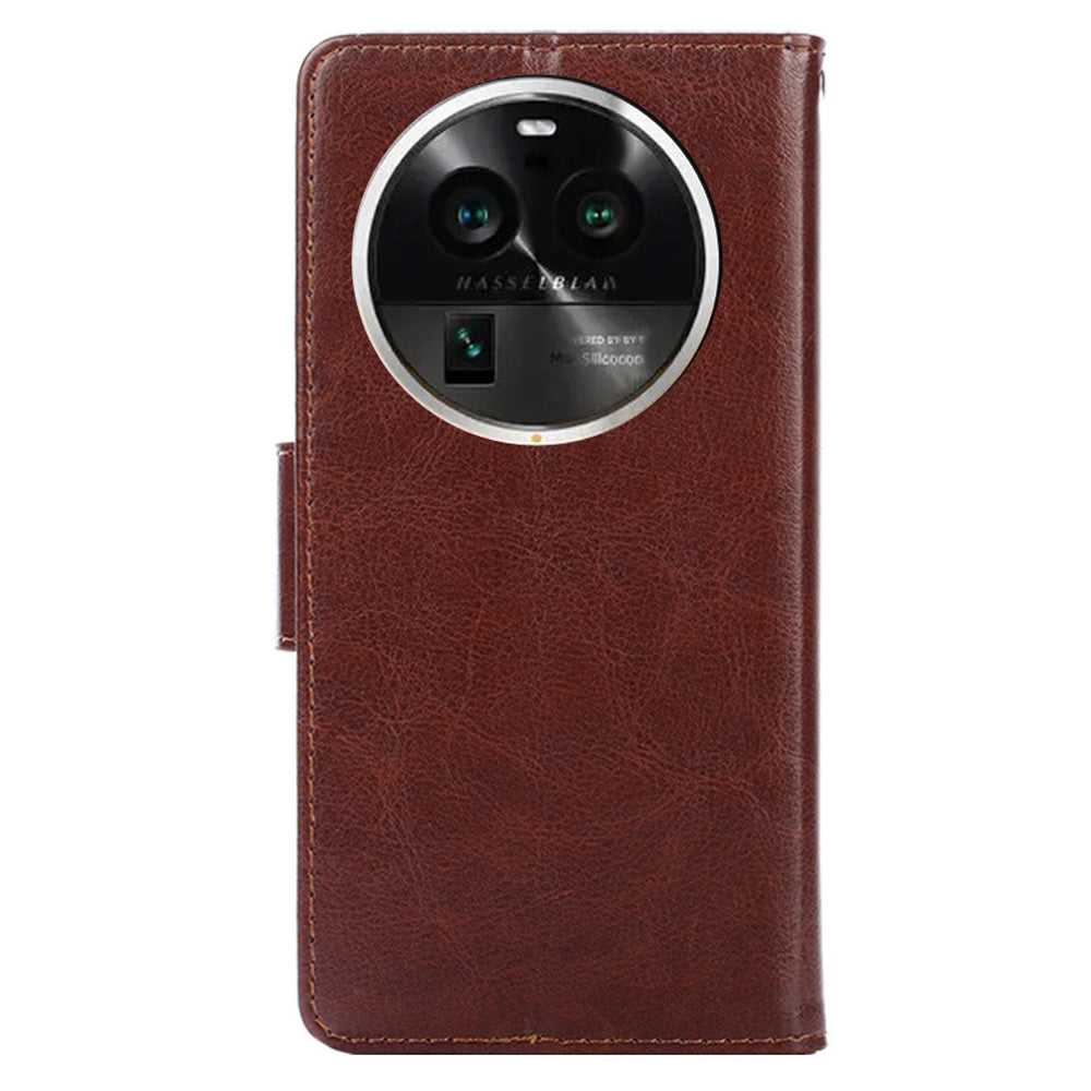 Protective Case for Oppo Find X6 Pro Leather Flip Phone Shell Anti-Fall Wallet Phone Case with Stand