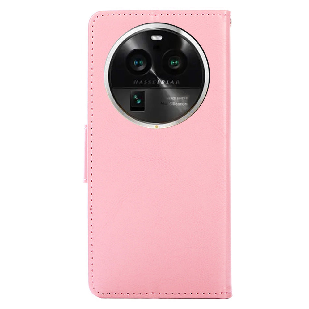 Protective Case for Oppo Find X6 Pro Leather Flip Phone Shell Anti-Fall Wallet Phone Case with Stand
