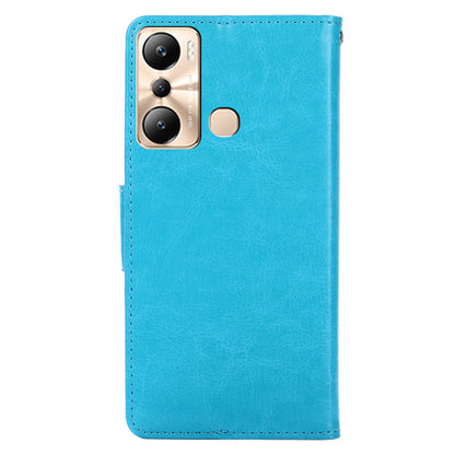 Leather Flip Cover for Infinix Hot 20i 4G Protective Phone Shell Anti-Drop Wallet Phone Case with Stand