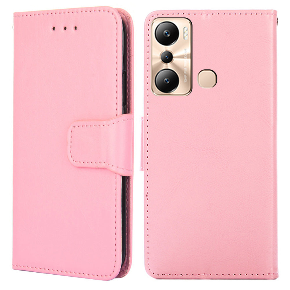 Leather Flip Cover for Infinix Hot 20i 4G Protective Phone Shell Anti-Drop Wallet Phone Case with Stand