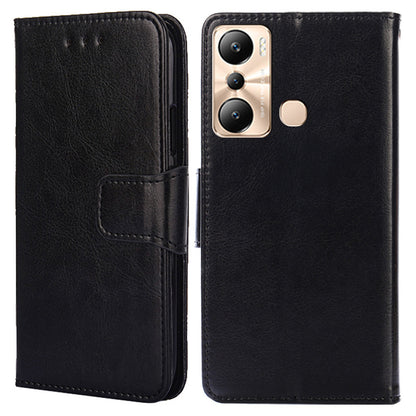 Leather Flip Cover for Infinix Hot 20i 4G Protective Phone Shell Anti-Drop Wallet Phone Case with Stand