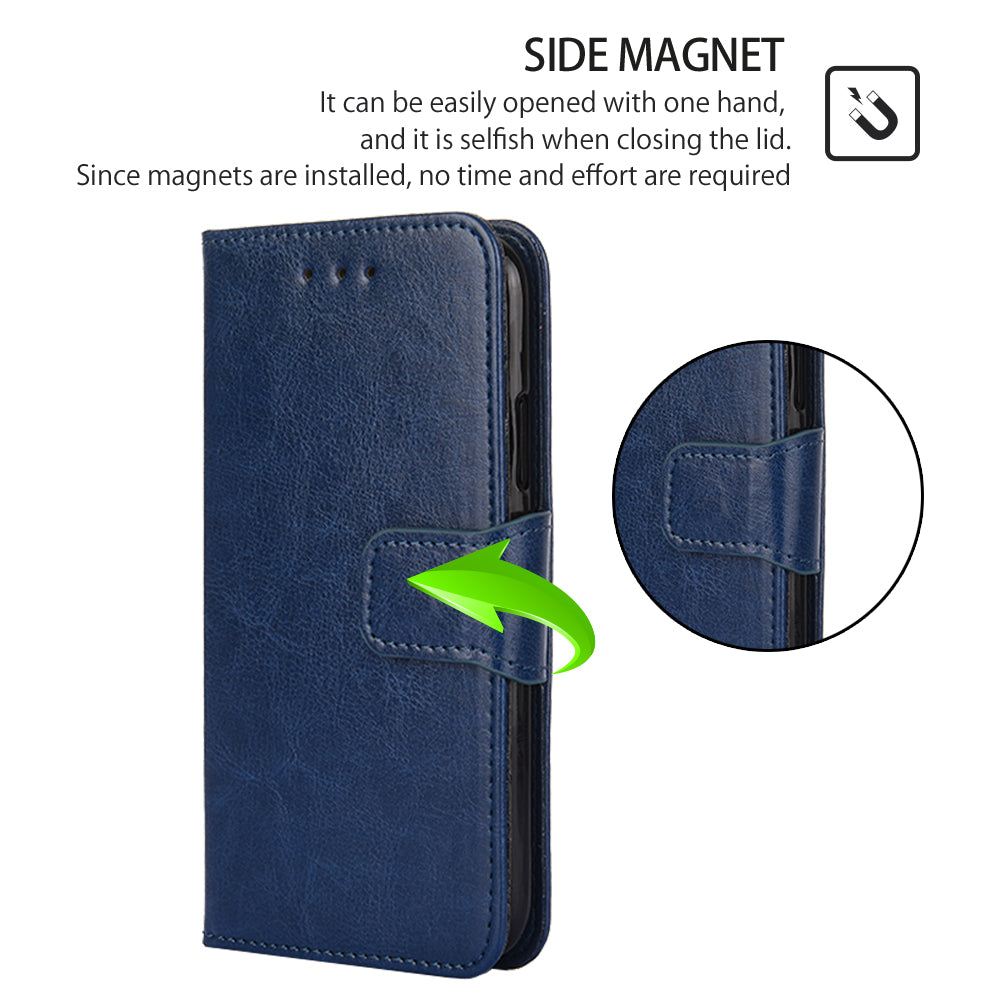 Leather Flip Cover for Infinix Hot 20i 4G Protective Phone Shell Anti-Drop Wallet Phone Case with Stand