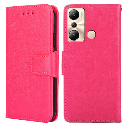 Leather Flip Cover for Infinix Hot 20i 4G Protective Phone Shell Anti-Drop Wallet Phone Case with Stand