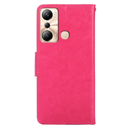 Leather Flip Cover for Infinix Hot 20i 4G Protective Phone Shell Anti-Drop Wallet Phone Case with Stand