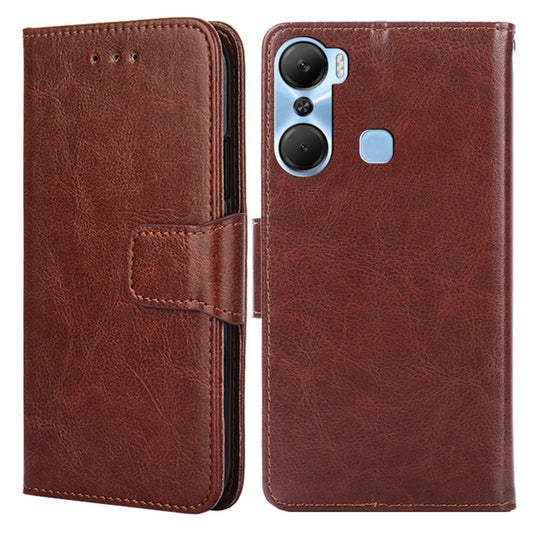 Leather Flip Case for Infinix Hot 12 Pro 4G Protective Phone Shell Anti-Drop Wallet Phone Case with Stand