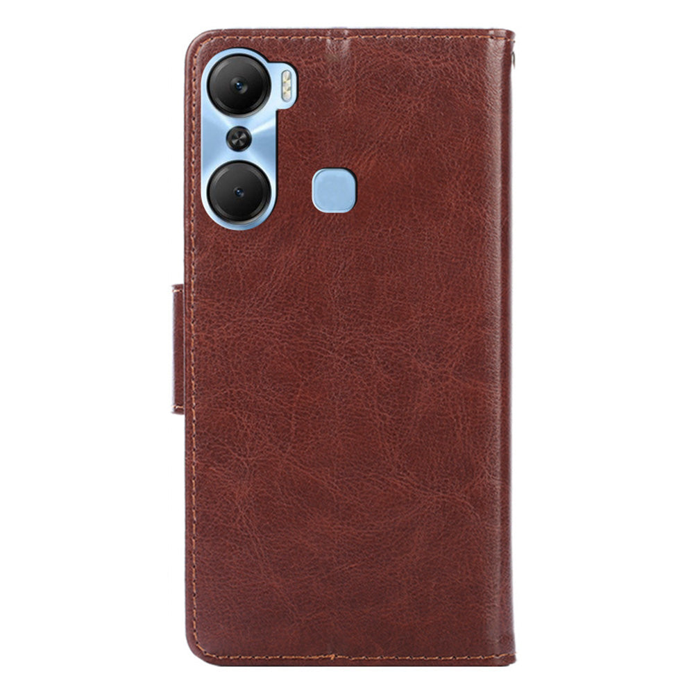 Leather Flip Case for Infinix Hot 12 Pro 4G Protective Phone Shell Anti-Drop Wallet Phone Case with Stand