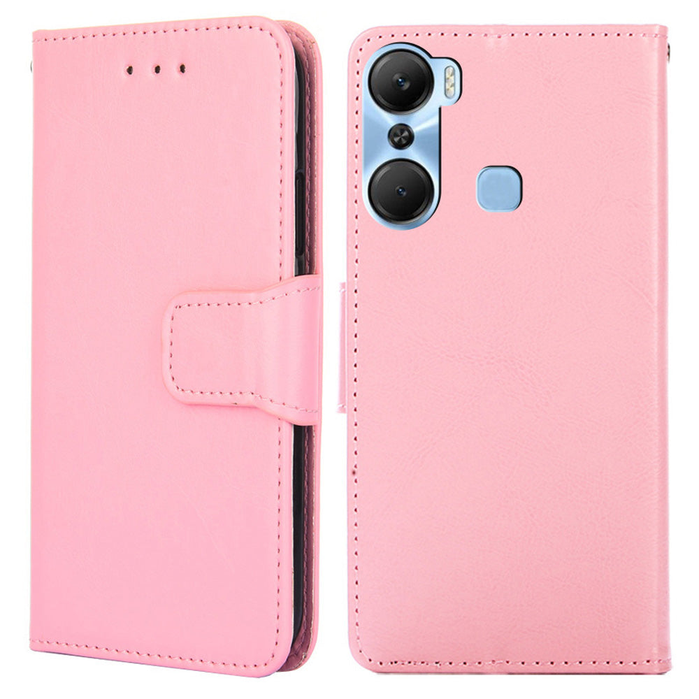 Leather Flip Case for Infinix Hot 12 Pro 4G Protective Phone Shell Anti-Drop Wallet Phone Case with Stand