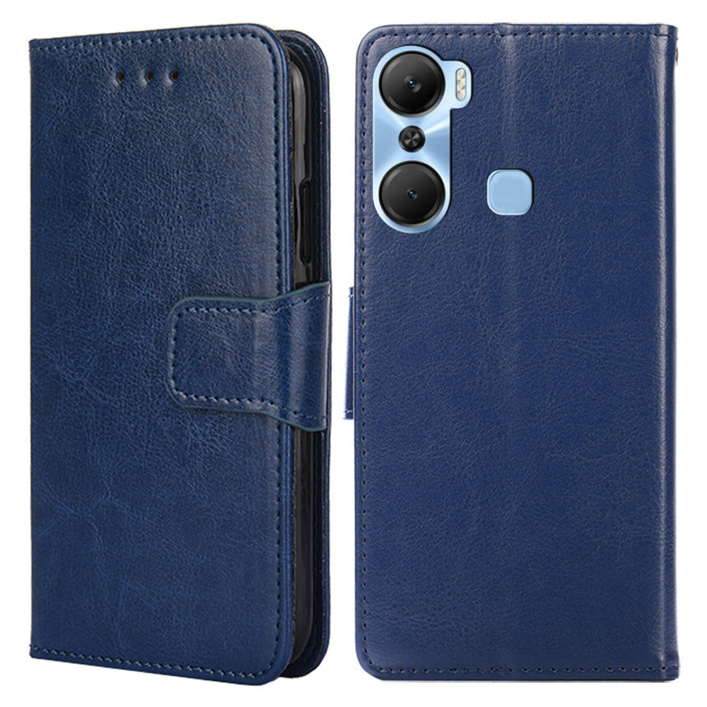 Leather Flip Case for Infinix Hot 12 Pro 4G Protective Phone Shell Anti-Drop Wallet Phone Case with Stand