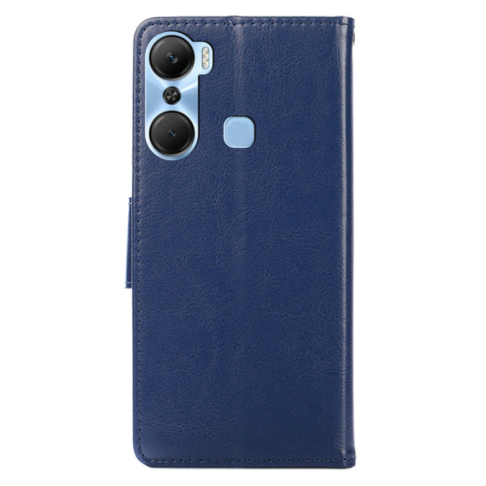 Leather Flip Case for Infinix Hot 12 Pro 4G Protective Phone Shell Anti-Drop Wallet Phone Case with Stand