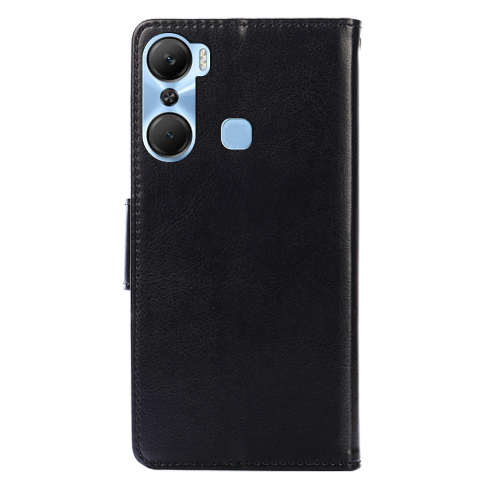 Leather Flip Case for Infinix Hot 12 Pro 4G Protective Phone Shell Anti-Drop Wallet Phone Case with Stand