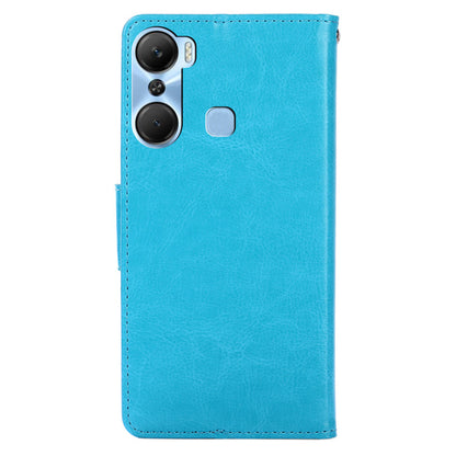 Leather Flip Case for Infinix Hot 12 Pro 4G Protective Phone Shell Anti-Drop Wallet Phone Case with Stand