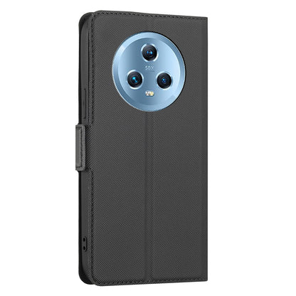 For Honor Magic5 Smartphone Cover Twill Texture Magnetic Closure Stand PU Leather Phone Case