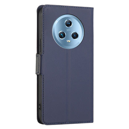 For Honor Magic5 Smartphone Cover Twill Texture Magnetic Closure Stand PU Leather Phone Case
