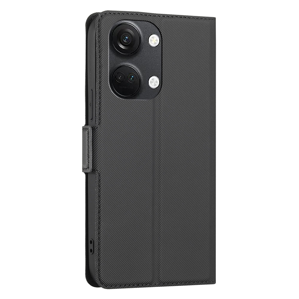 For OnePlus Nord 3 5G / Ace 2V 5G Super Thin Twill Texture Phone Cover Card Holder Stand Anti-Scratch TPU+PU Leather Case