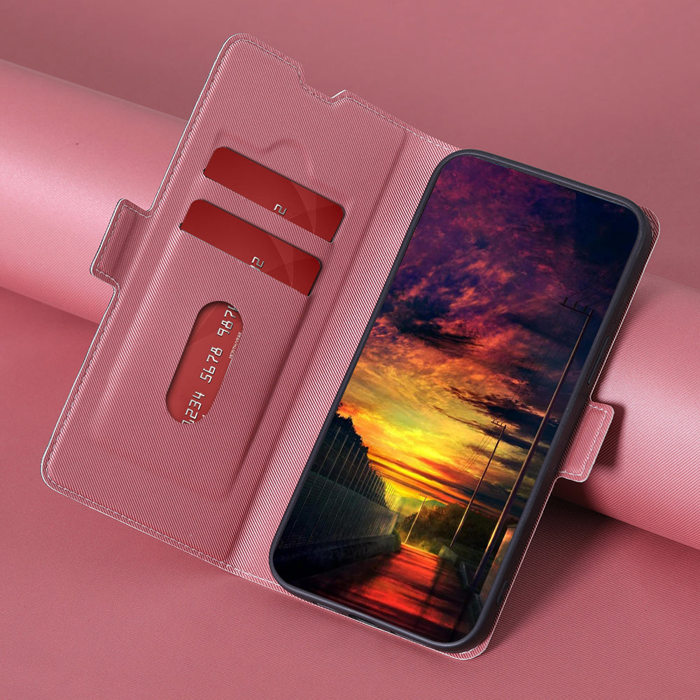 For OnePlus Nord 3 5G / Ace 2V 5G Super Thin Twill Texture Phone Cover Card Holder Stand Anti-Scratch TPU+PU Leather Case