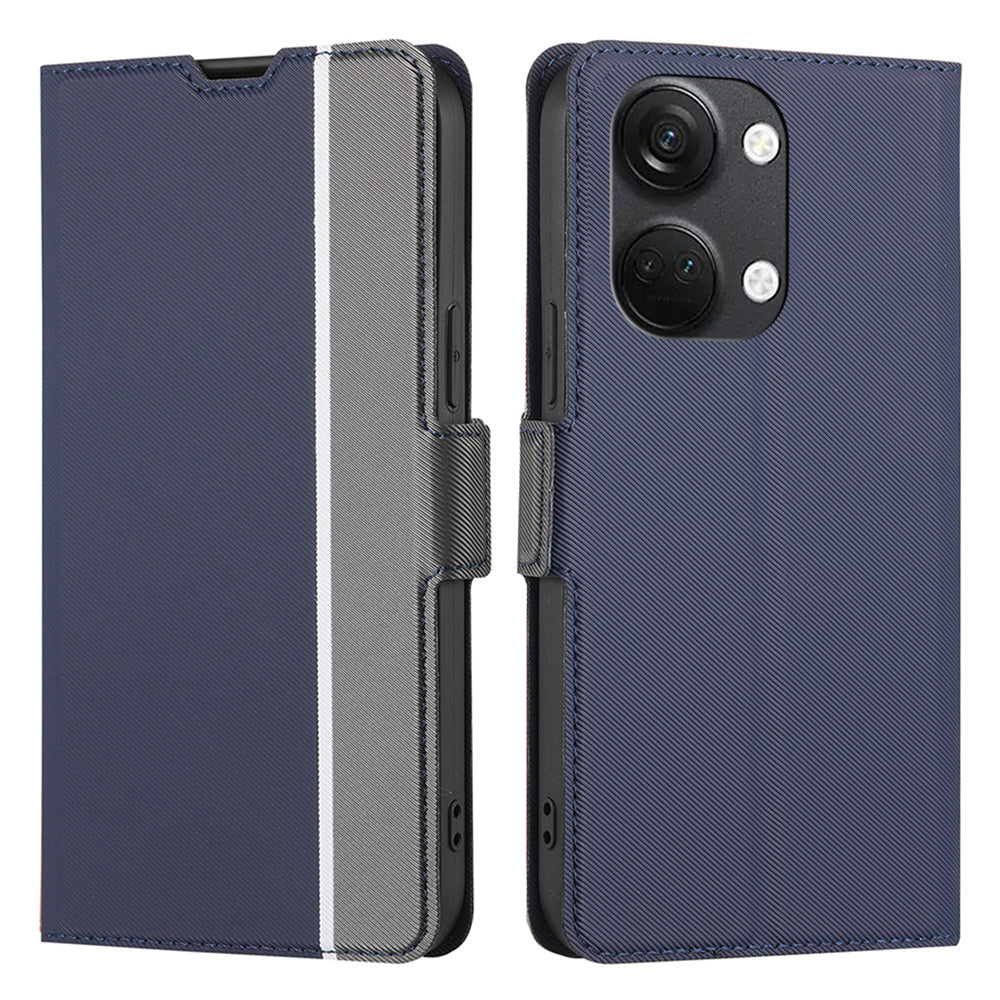 For OnePlus Nord 3 5G / Ace 2V 5G Super Thin Twill Texture Phone Cover Card Holder Stand Anti-Scratch TPU+PU Leather Case