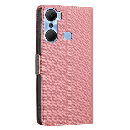 For Infinix Hot 12 Pro 4G Slim TPU+PU Leather Case Card Holder Stand Twill Texture Phone Cover
