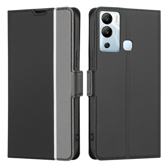 For Infinix Hot 12i 4G Twill Texture PU Leather Phone Cover Card Holder Stand Phone Case