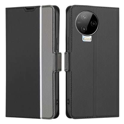 Twill Texture Phone Shell for Infinix Note 12 (2023) 4G / Note 12 Pro 4G , Card Holder Stand Anti-Scratch PU Leather Case