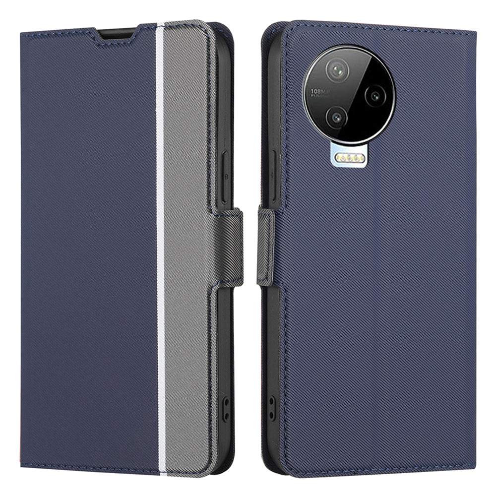 Twill Texture Phone Shell for Infinix Note 12 (2023) 4G / Note 12 Pro 4G , Card Holder Stand Anti-Scratch PU Leather Case