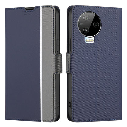 Twill Texture Phone Shell for Infinix Note 12 (2023) 4G / Note 12 Pro 4G , Card Holder Stand Anti-Scratch PU Leather Case